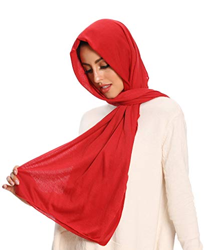 Jersey Hijab Scarfs for Women Head Scarf Muslim Head Wraps - color: Burgundy