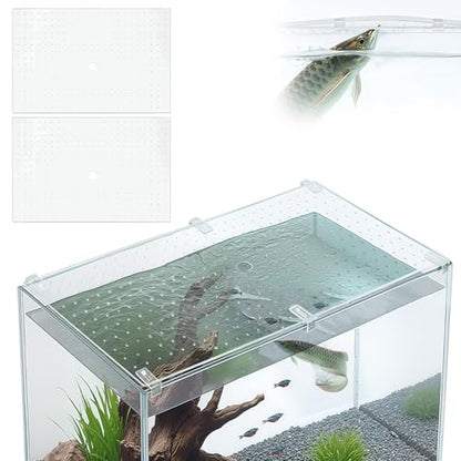 Colingmill 2 Pcs Aquarium Acrylic Fish Tank Lid Covers for 70/75/90/110 Gallon, 48 X18 Glass Cuttable Canopy Top Net, Anti-Jump Net with Clips (Each 22.68 x 16.93 x 0.1in) - size: 23 x 17 Inch