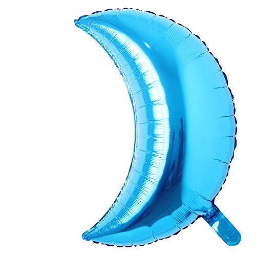 26 inch large moon foil helium balloons baby shower 100 days kids birthday party wedding decoration supplies big moon balloons (26 inch Moon Blue) - color: 26 Inch Moon Blue