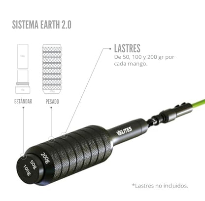 Velites - Earth 2.0 Jump Rope - Official CrossFit® Games Rope - Professional Aluminum Speed Rope for Double Unders, Fitness & Boxing - Includes 4mm Cable & Carrying Bag - - color: Silver