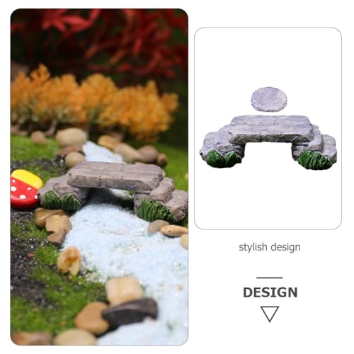 POPETPOP Resin Miniature Bridge Model for Bonsai Landscape Decor | Creative Styling, Unique and Adorable, Garden Placement, DIY Creations, Weather-Resistant Finish