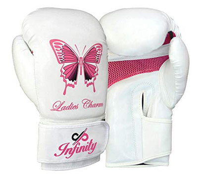 Womens Boxing Gloves Kids MMA Training Ladies Punching Mitts Girls Childrens - color: White ButterFly Boxing Gloves, size: 14Oz