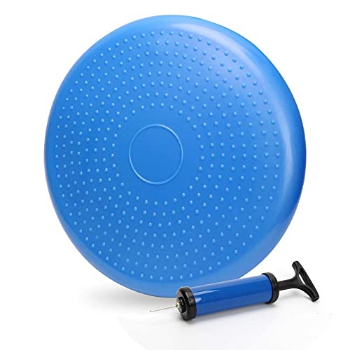 WIWAPLE Wiggle Seat, Inflatable Stability Balance Disc Wobble Cushion, Balance Disc Wiggle Seat, Flexible Seating Classroom with Free Air Pump Sensory Kids (Office & Home & School) - color: Blue