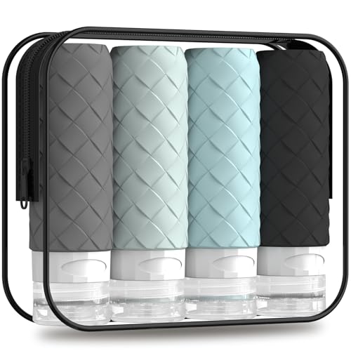 Silevoler Travel Bottles for Toiletries, TSA-Approved Travel Size Container - color: Gray