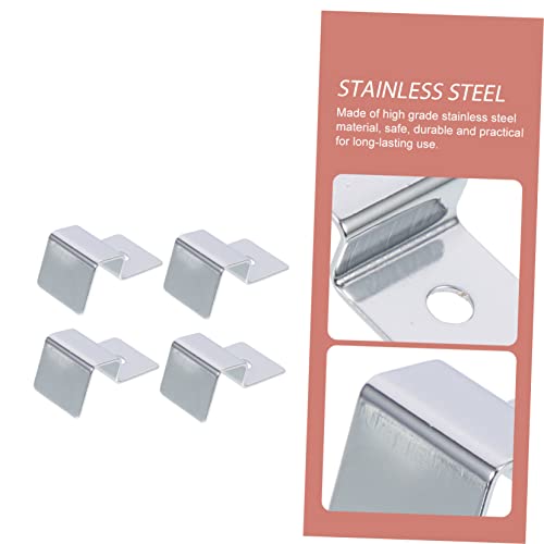 4Pcs Stainless Steel Aquarium Lid Support Clips Durable Glass Cover Holders for Fish Tanks Practical Bracket Supplies for Stable Aquarium Setup for Thick Glass
