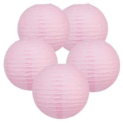 Paper Lanterns Party Decorations Pink,12inch Sets of 5 - color: Pink, size: 12inch