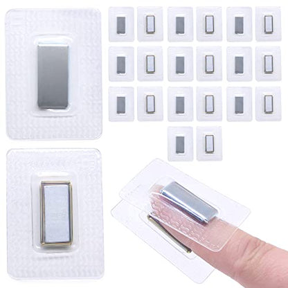 SEMINI Hidden Sew Magnetic Snap Invisible Hidden Sew in PVC Hidden Purse Closure for Fastener Handbag Cloth Clasp DIY Craft Sewing Tools (20x10mm) - size: 20x10mm,Rectangular