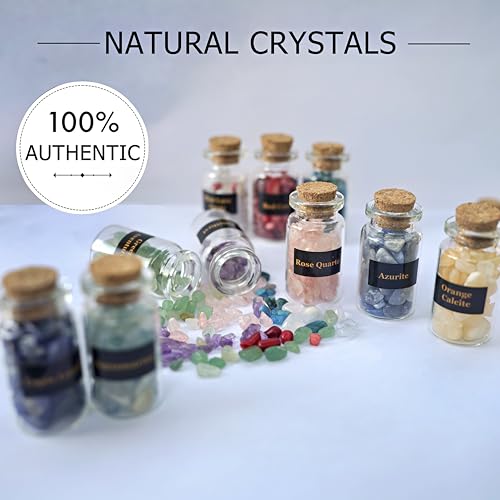 Crystal Advent Calendar 2026 Healing Crystal Natural Gemstone 24 Days Christmas Countdown Calendar for Adult - Natural Crystals Chips Bottles Gift Set for Witch Beginne