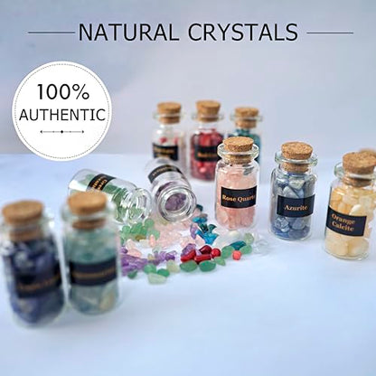 Crystal Advent Calendar 2026 Healing Crystal Natural Gemstone 24 Days Christmas Countdown Calendar for Adult - Natural Crystals Chips Bottles Gift Set for Witch Beginne