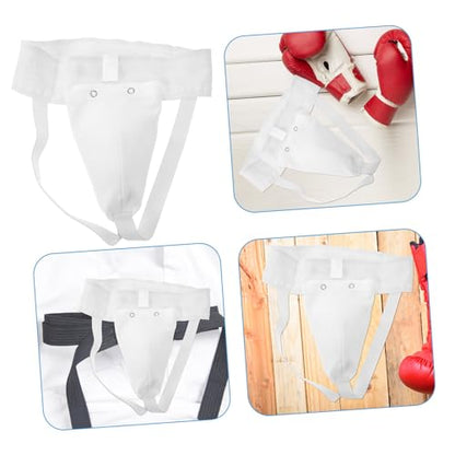 GALPADA Wear-Resistant Breathable Groin Protector Guard for Men Professional Crotch Guard for Boxing Combat Sports and Daily Exercise Comfortable Anti-Friction Design in White