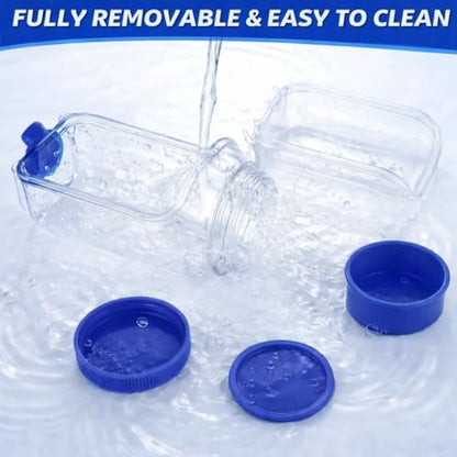 Salad jar with side opening , storage container with Dressing Cup – Leakproof Portable Salad Container with Dressing Cup & Lid, Lid-to-Bowl Design for Office, Gym, Travel, Picnic - Denim Blue - color: Denim Blue