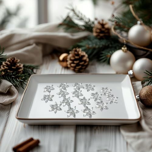 HappyFiller 114 PCS Clear Mini Acrylic Snowflake No Holes for Vase Fillers | Table Scatters,Sensory Bin Filler Gems ,Home Centerpieces,DIY Arts Crafts - color: Clear
