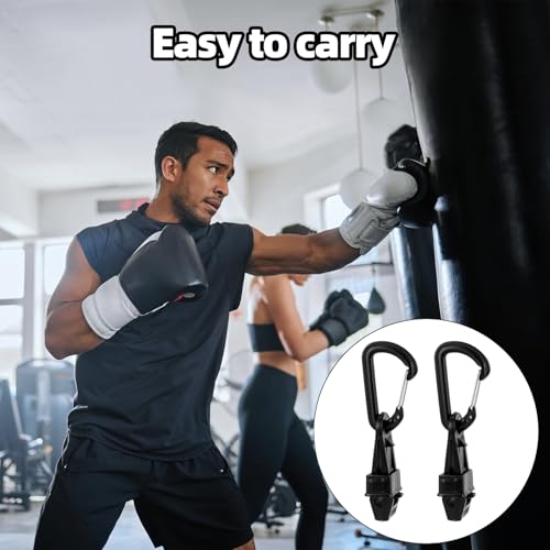 2pcs Boxing Gloves Clip with Carabiners, No-Slip Gloves Clamp Holder for Hanging MMA Muay Thai Glove on Backpack Gym Bag or Gear Bag Quick-Dry Carrying Hook for Training Equipment