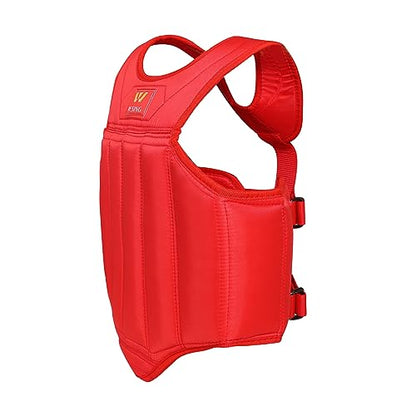 Wesing Martial Arts Muay Thai Boxing Chest Protector MMA Sanda Chest Guard - size: Medium, style: Red