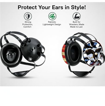Wrestling Headgear with Ear Protection & Chin Cup Adjustable Lightweight Head Guard for Competition & Practice – Durable Protective Wrestling Ear Guard for Youth & Adult Athletes - color: Usa Eagle