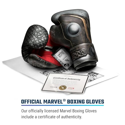 Hayabusa Marvel Hero Elite Boxing Gloves | Sparring and Training, Muay Thai Kickboxing, Fight Ready, Licensed Design, Padded Knuckle, 10oz 12oz 16oz, Men and Women - color: Thor, size: 12oz