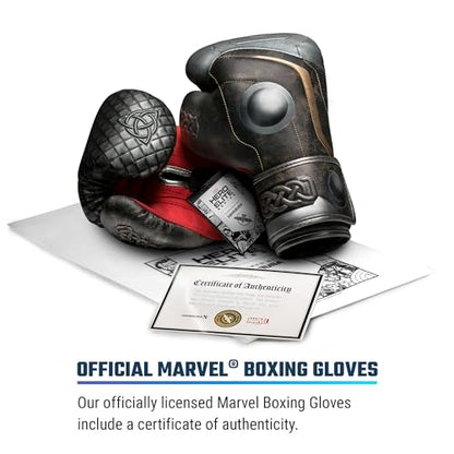 Hayabusa Marvel Hero Elite Boxing Gloves | Sparring and Training, Muay Thai Kickboxing, Fight Ready, Licensed Design, Padded Knuckle, 10oz 12oz 16oz, Men and Women - color: Thor, size: 12oz