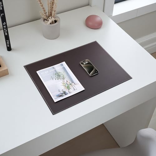 Desk Pad & Mat 24" x 18" Protector Large Mouse Pad PU Leather for Desktops and Laptops (Brown) - color: Brown-a111