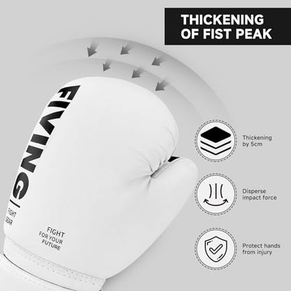 Kids Boxing Gloves, Youth Boxing Training Gloves for Kids Boys and Girls, 4oz & 6oz Fighting Gloves, Punching Bag Kickboxing Thai Mitts MMA Training Sparring Gloves - color: White, size: 4oz