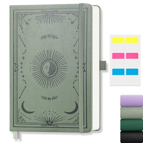 Lined Journal for Women Men, 192 Pages A5 Notebook Journal, Hardcover Notebook with 100Gsm Thick Pages, Leather Note Book for Writing, Travel, Business, Office, Prayer 5.7 x 8.3, Light Green - color: Light Green, style: Lined