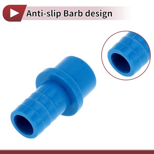 Plastic Hose Barb Fitting 1"x0.8" Straight Through Pipe Connector Blue 5 Pcs - color: Blue, size: 1"x0.8"