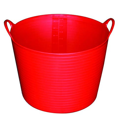 Little Giant® Poly/Rubber FlexTub Bucket | Ultra Durable & Versatile Farm Tub | Plastic Synthetic Gardening Tub (1, Red) - color: Red