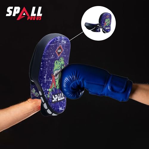 Curved Boxing Pads - Boxing Mitts and Punch Pads, Muay Thai MMA Focus Boxing Mitts Suitable for Boxing, Kickboxing, Karate, and Martial Arts - color: Dino-Blue