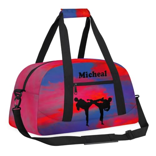 Personalized Martial Art Bag Duffel Bag for Girls, Custom Taekwondo Karate Bag Overnight Bags for Travel Weekender Practice Battle - color: Option 3