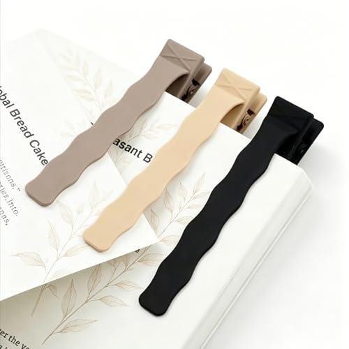 Book Marks for Reading, 3 Pack Silicone Automatic Bookmarks Clips