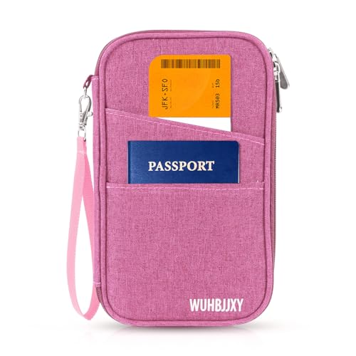 Premium Travel Passport Holder,Family Passport holder Travel Document Organizer,Secure &Stylish Companion For your Family (pink) - color: pink