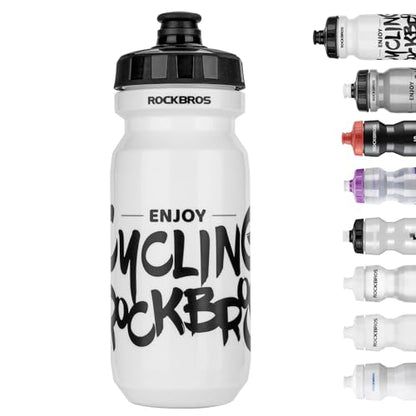 ROCKBROS Bike Water Bottle 20oz-25oz Squeeze Cycling Water Bottle BPA Free Leak Proof Sports Water Bottle with Dust Cover for Bicycle Running Gym Outdoor - color: 20oz White, style: 1 Pack