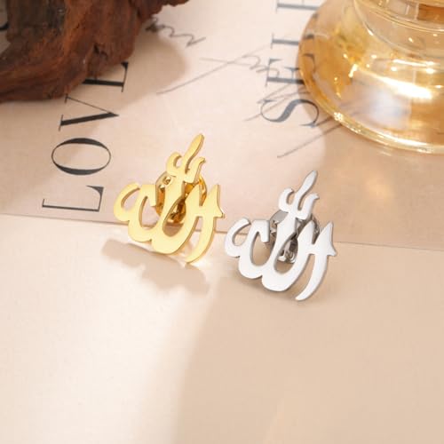 Dreamtimes Islamic Allah Ayatul Kursi Stainless Steel Brooch Pin for Men- Elegant Hijab Pin Muslim Women Jewelry Durable Quran Pendant for Prayer Gift for Eid & Ramadan - color: Gold-3