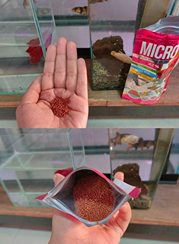 A.D.P. Fish Booster Pink Tropical Fish Food Micro Floating Pellet, Grow Faster & Color Enhancing High Protein 42% for Goldfish & All Aquarium Small Fish 60 g Newborn Fry Fish Feed Breeding Fish Care