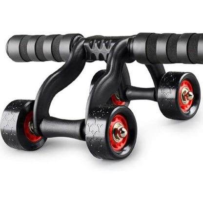 2 Pack 4-Wheel Ab Roller Abdominal Exercise Roller for Six Pack Abs, Core Workout Trainer, Stomach Exercises with Knee Mat, Sport Fitness for Men and Women