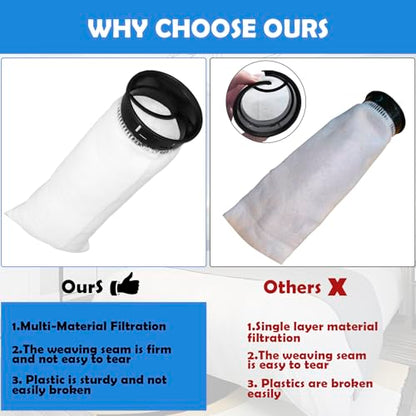 2.75 Inch 225 Micron Filter Sock Compatible with Waterbox Aquarium Models, Compatible with Eshopps Aquarium Models, Compatible with Fiji Cube Aquariums, Aquarium Filter Sock