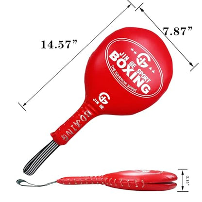 Boxing Paddles, Boxing Pads, Two-Panel Target, Louder Impact Sound | Strike Pads Punching Paddles for MMA Martial Arts,2 Pack - color: RED