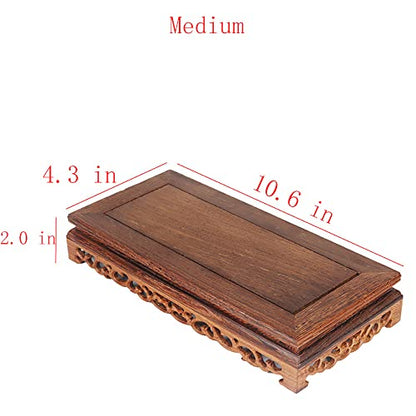 GOLDY&WENDY Rectangular Wooden Base Vase Plant Fish Tank Sculpture Display Stand Home Crafts Pedestal