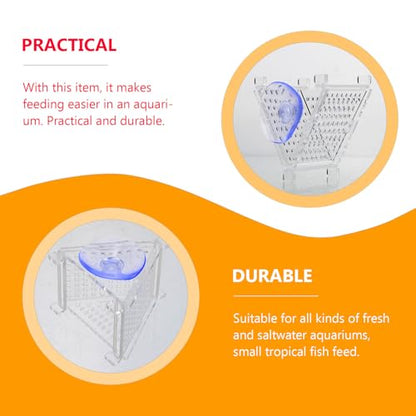 SUPVOX 2pcs Acrylic Fish Feeder Cups with Suction and Hook, Aquarium Feeding Tool for Chilled Bloodworms and Tubifex Worms, Fish Tank Food Holder for Aquarium Supplies