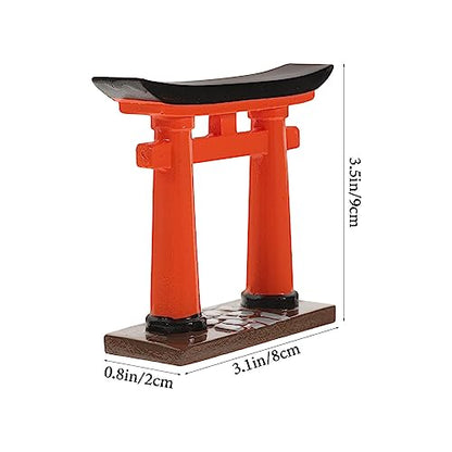 Japanese Torii Gate Fish Tank Decorations Japanese Micro Landscape Decoration Oriental Pagoda Garden Statue Resin Fish Decorations for Tanks