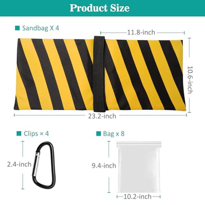 4 Packs Yellow Sandbag Weight Bags for Light Photography Video Equipment | Heavy Duty Saddlebags for Backdrop Stand, Photo Tripod, Canopy, Pop up Tent, Umbrella Base, Fishing Chair, Picnic Table - color: Yellow