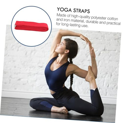 Yoga Stretching Belt Workout Fitness Gymnastic Rack Exerciser Straps Grip Mats Stretching Strap Door - color: Red