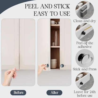 Adhesive Cabinet Knobs 4pcs White Self-Stick Knobs Drill Free Dresser Drawer Pulls Stainless Steel Stick On Handles for Medicine Cabinets Drawer Cupboards Glass Sliding Door Terrarium Lid - color: White