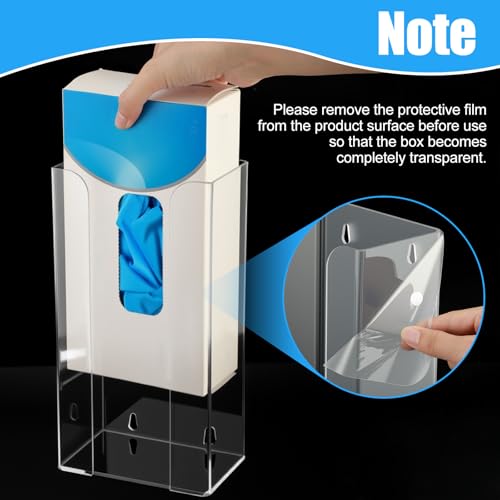 Weysat 2 Pcs Acrylic Glove Box Holder Dispenser Glove Holder for Wall Mount Acrylic Rack Wall Floating Mask Dispenser for Medical Latex Rubber Disposable Mitten Boxes (Clear,Vertical Style) - color: Clear, style: Vertical Style