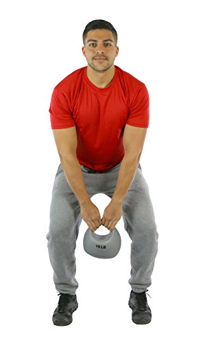 CanDo 10-3297 원 핸들 메디신 볼, 6.8kg(15파운드), 실버 - size: 15 lbs