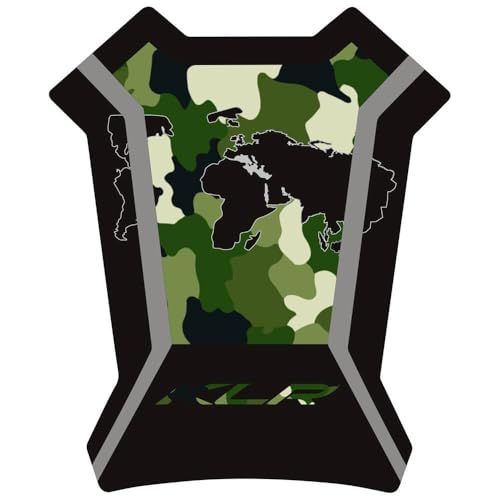KLR650 Tank PAD Front Side Tank Pad Fuel Stickers Compatible with Klr650 2022-2025 3D Gel Tank Fuel Gip Decal KLR650 Sticker Pad(Camouflage) - color: 144 Camouflage