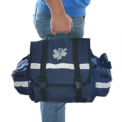 Dealmed First Responder Trauma Bag - Empty EMS Equipment Kit - Blue Professional Emergency Organizer - color: Blue