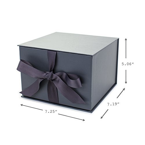 Hallmark Medium Gift Box with Lid and Shredded Paper Fill (Gray 7 inch Box) for Weddings, Graduations, Birthdays, Father's Day, Groomsmen Gifts, All Occasion (Pack of 2) - color: Coal, size: Pack of 2