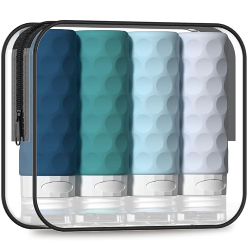 Silevoler Travel Bottles for Toiletries, Silicone Travel Size Containers - color: Mint Green