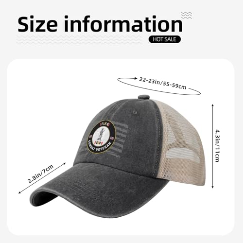 United States National Guard Iraq Combat Veteran Cowboy Hat Trucker Mesh Baseball Cap: Comfortable & Sturdy Headwear for Outdoor Black65