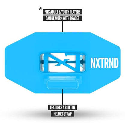 Nxtrnd Two Football Mouth Guard, Football Mouthpiece with Strap, Fits Adult & Youth (Neon Blue) - color: Neon Blue